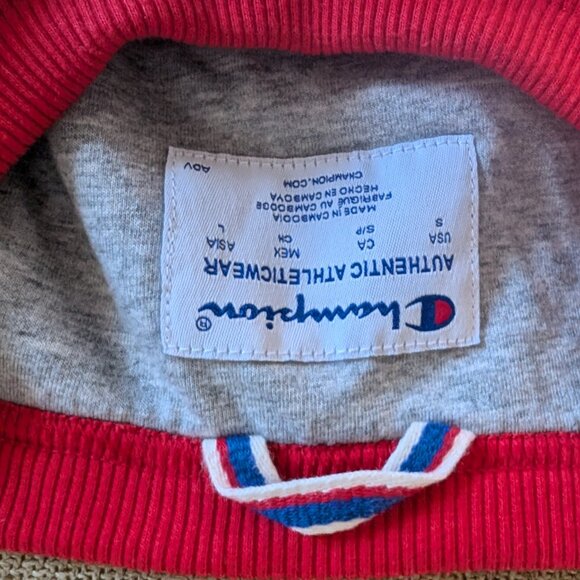 Champion Men's Crewneck Powerblend Fleece Sweatshirt, small, red - Picture 2 of 4